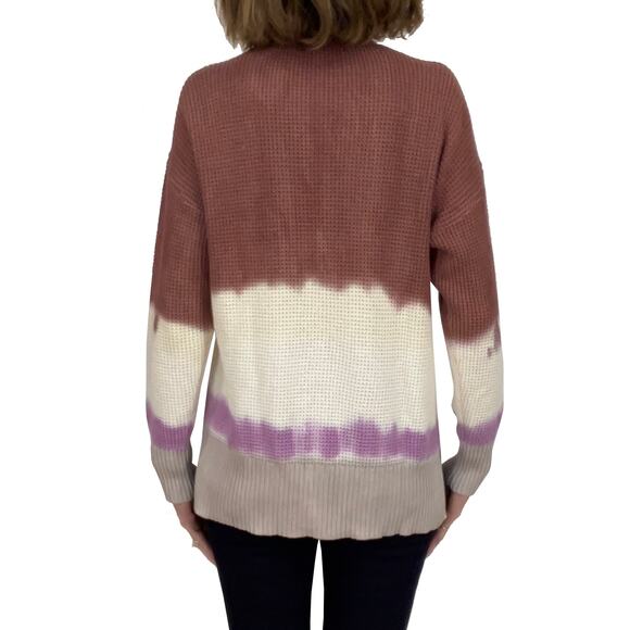 Design 365 Nordstrom Waffle-Knit Cardigan Sz S New Button Front Tie-Dye Brown - Picture 4 of 10